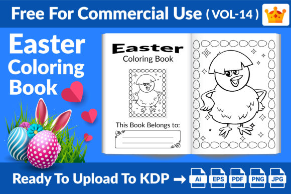 Easter Coloring Page KDP Interior Vol 14: A Versatile Resource for Creative and Educational Projects