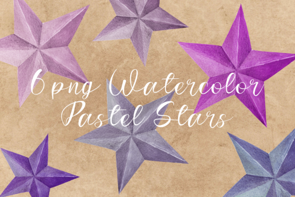 Enhance Your Projects with 6 Pastel Stars Summer Beach Clipart PNG