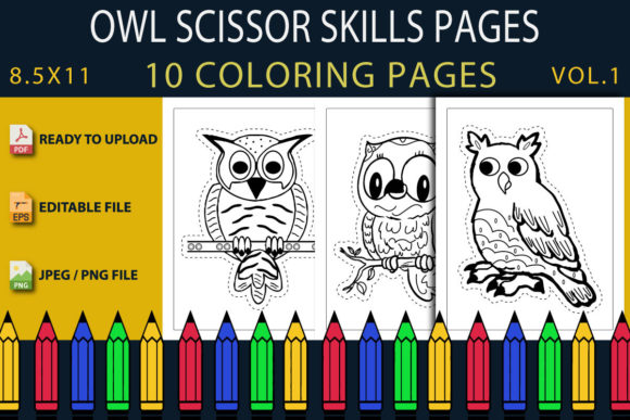 Enhancing Fine Motor Skills with OWL SCISSOR SKILLS PAGES Vol.1