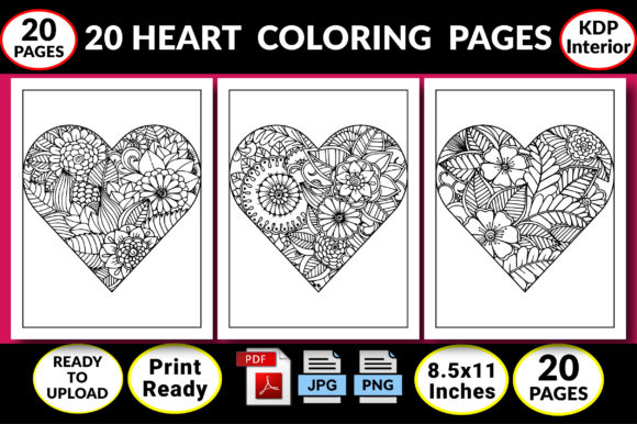 Heart Coloring Book Pages KDP Interior: A Creative and Versatile Gift for All Ages