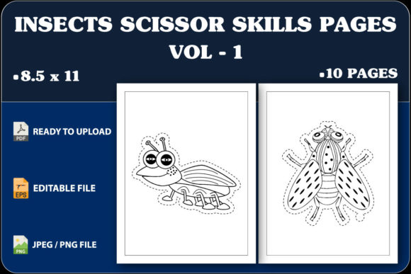 Insects Scissor Skills Pages Vol.1: A Creative and Educational Tool for Kids