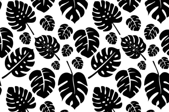 Monstera Leaves Black and White Pattern: A Versatile Design for Various Projects