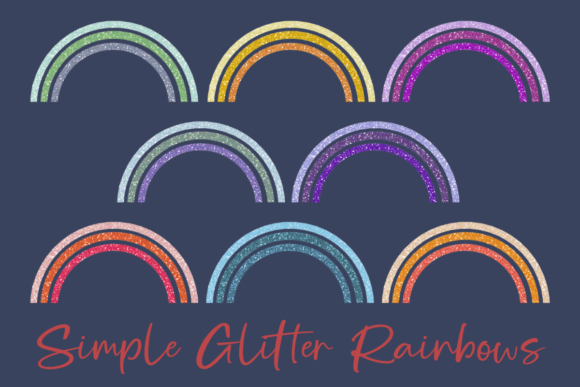Sparkle with Pretty Rainbow Glitter Clip Art