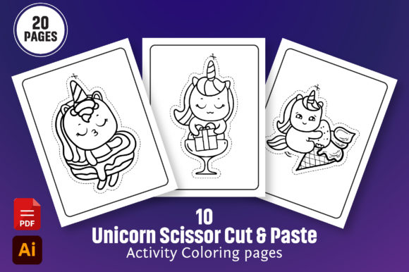 Unicorn Scissor Cut Skill Coloring Pages: A Creative and Practical Resource