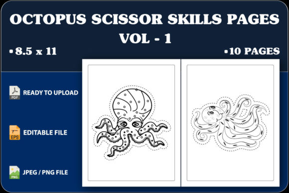 Unlocking Creativity and Fine Motor Skills with Octopus Scissor Skills Pages Vol.1